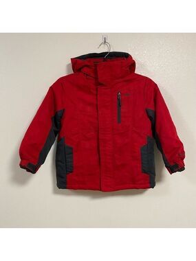 Pacific Trail Jacket Kids Size Medium 5/6 Red Gray Hooded Winter jacket